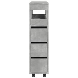 Berkfield Home Narrow Bathroom Cabinet with Wheels Concrete Grey Engineered Wood - thumbnail 5