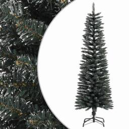 Berkfield Home Beautiful Artificial Slim Christmas Tree with Stand Green 150 cm PVC - thumbnail 2