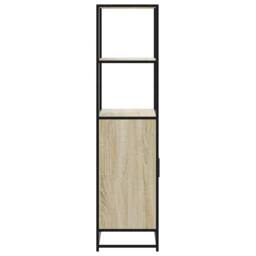 Berkfield Home Highboard Sonoma Oak 68x35x139 cm Engineered Wood & Metal in Light Tan - Size: 68 x 35 x 139 cm - thumbnail 5