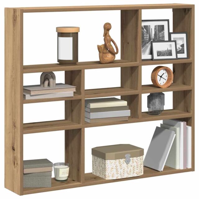 Berkfield Home Wall Shelf Artisan Oak 90x16x78 cm Engineered Wood in Brown - Size: 90 x 16 x 78 cm - image 1