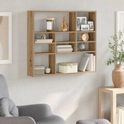 Berkfield Home Wall Shelf Artisan Oak 90x16x78 cm Engineered Wood in Brown - Size: 90 x 16 x 78 cm - thumbnail 3