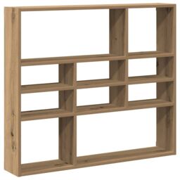 Berkfield Home Wall Shelf Artisan Oak 90x16x78 cm Engineered Wood in Brown - Size: 90 x 16 x 78 cm - thumbnail 2