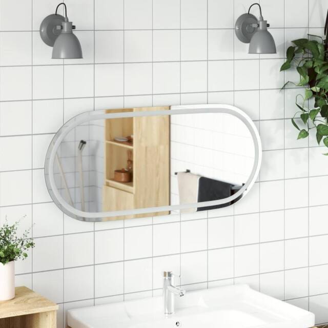 Berkfield Home LED Bathroom Mirror 100x45 cm Oval in Clear - image 1