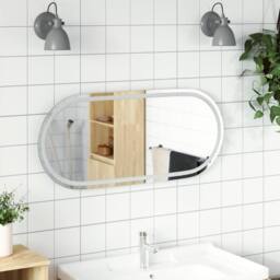 Berkfield Home LED Bathroom Mirror 100x45 cm Oval in Clear - thumbnail 1