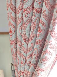 Luxury Living Victoria Room Darkening Ring Top Curtains in Red - Size: 229 cm width x 229 cm drop - thumbnail 5
