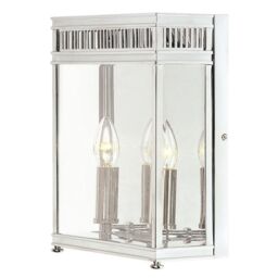Netlighting Holborn 2 Light Outdoor Medium Wall Half Lantern Light Polished Chrome IP44 E14 in Grey - thumbnail 1