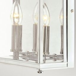 Netlighting Holborn 2 Light Outdoor Medium Wall Half Lantern Light Polished Chrome IP44 E14 in Grey - thumbnail 4