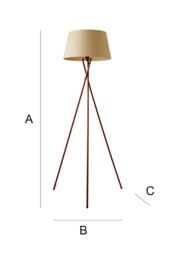 ValueLights Camden Black Metal Tripod Floor Lamp with Beige Tapered Lamp Shade - thumbnail 7