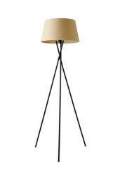 ValueLights Camden Black Metal Tripod Floor Lamp with Beige Tapered Lamp Shade - thumbnail 6
