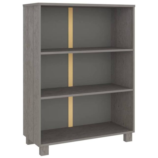 Berkfield Home Book Cabinet HAMAR Light Grey 85x35x112 cm Solid Wood Pine - Size: 85 x 35 x 112 cm - image 1
