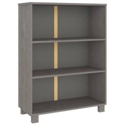 Berkfield Home Book Cabinet HAMAR Light Grey 85x35x112 cm Solid Wood Pine - Size: 85 x 35 x 112 cm - thumbnail 1