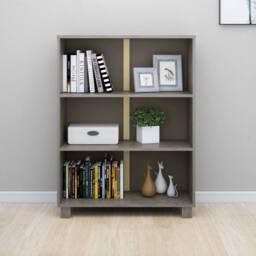 Berkfield Home Book Cabinet HAMAR Light Grey 85x35x112 cm Solid Wood Pine - Size: 85 x 35 x 112 cm - thumbnail 5