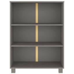 Berkfield Home Book Cabinet HAMAR Light Grey 85x35x112 cm Solid Wood Pine - Size: 85 x 35 x 112 cm - thumbnail 3