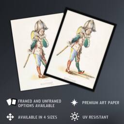 "Artery8 Polichinelle Clown Portrait Manet Vintage Wall Art Print Poster in White - Size: W12"" x H16""" - thumbnail 2