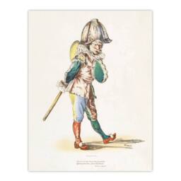 "Artery8 Polichinelle Clown Portrait Manet Vintage Wall Art Print Poster in White - Size: W12"" x H16""" - thumbnail 1
