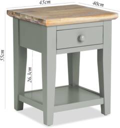 Statement Furniture Florence 1 Drawer Lamp Side Table in Light Green - thumbnail 3
