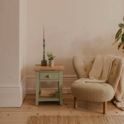 Statement Furniture Florence 1 Drawer Lamp Side Table in Light Green - thumbnail 2