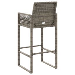 Berkfield Home Garden Bar Stools 2 pcs Grey Poly Rattan - thumbnail 7