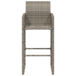 Berkfield Home Garden Bar Stools 2 pcs Grey Poly Rattan - thumbnail 5