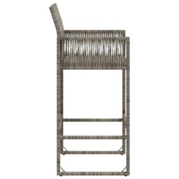 Berkfield Home Garden Bar Stools 2 pcs Grey Poly Rattan - thumbnail 6