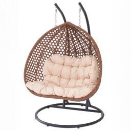 Artemis Home Henley Double Swing Egg Pod Chair in Cream - thumbnail 6