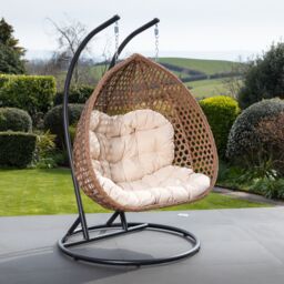 Artemis Home Henley Double Swing Egg Pod Chair in Cream - thumbnail 2