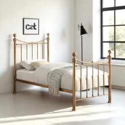 OAT Home Hampstead Traditional Antique Brass Effect Single Metal Bed Frame & Guest Trundle in Bronze - thumbnail 3