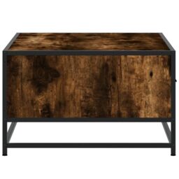Berkfield Home Coffee Table Smoked Oak 90x57x35 cm Engineered Wood & Metal in Brown - Size: 90 x 57 x 35 cm - thumbnail 6