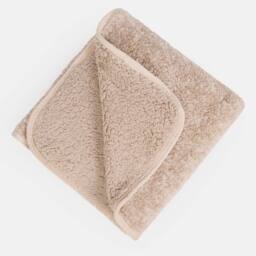 OHS Teddy Fleece Blanket Soft Marl Binded Throw in Natural - Size: 130 cm x 160 cm - thumbnail 6