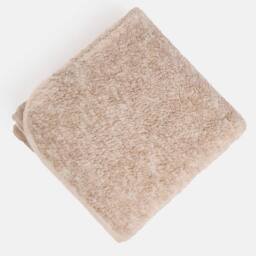 OHS Teddy Fleece Blanket Soft Marl Binded Throw in Natural - Size: 130 cm x 160 cm - thumbnail 4
