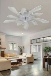 Living and Home 78Cm Creative Ceiling Fan LED Lights in White - thumbnail 3
