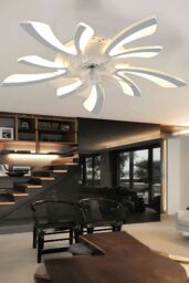 Living and Home 78Cm Creative Ceiling Fan LED Lights in White - thumbnail 1