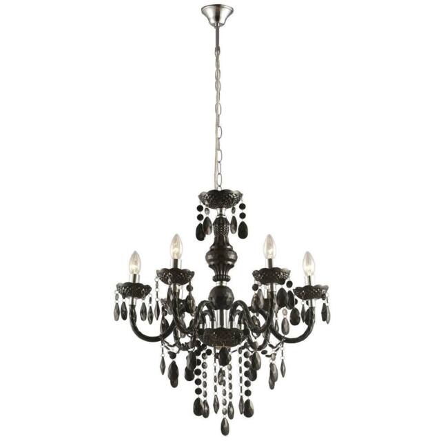 Netlighting Cuimbra I Black Chandelier Chrome Candle 6x E14 - image 1