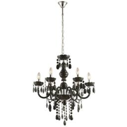 Netlighting Cuimbra I Black Chandelier Chrome Candle 6x E14