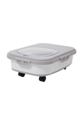 Living and Home Collapsible Dry Food Storage Container with Wheels and Lids in Grey - thumbnail 5