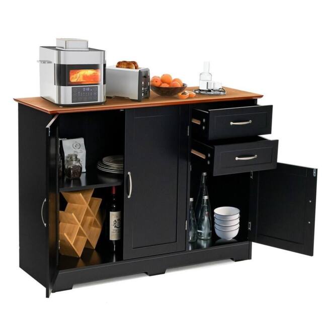 Kelvenix Kitchen Modern Storage Cabinet Shelf in Black - Size: 0.6m2 - image 1