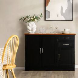 Kelvenix Kitchen Modern Storage Cabinet Shelf in Black - Size: 0.6m2 - thumbnail 3