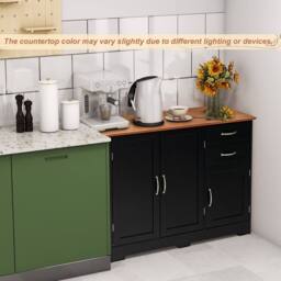 Kelvenix Kitchen Modern Storage Cabinet Shelf in Black - Size: 0.6m2 - thumbnail 4