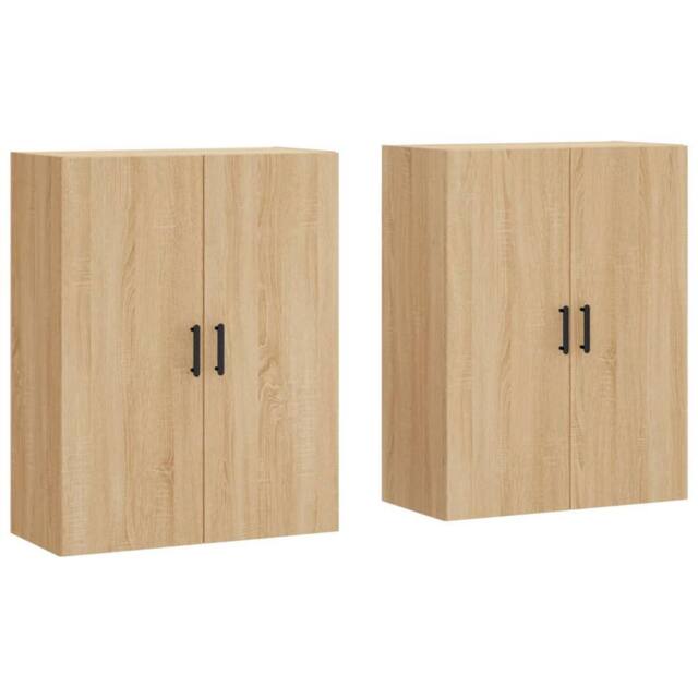 Berkfield Home Wall Mounted Cabinets 2 pcs Sonoma Oak 69.5x34x90 cm in Light Tan - image 1