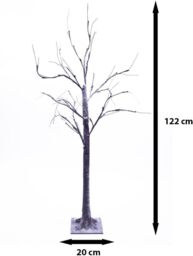Marco Paul 4ft Snowy Effect Brown Christmas Twig Tree Pre Lit With 96 Warm White LED Mains Powered Tree Decorations - thumbnail 2