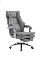 Living and Home Ergonomic Reclining Office Chair with Footrest and Adjustable Headrest in Grey - thumbnail 3