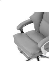 Living and Home Ergonomic Reclining Office Chair with Footrest and Adjustable Headrest in Grey - thumbnail 7