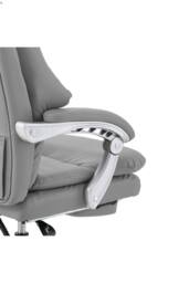 Living and Home Ergonomic Reclining Office Chair with Footrest and Adjustable Headrest in Grey - thumbnail 6