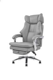 Living and Home Ergonomic Reclining Office Chair with Footrest and Adjustable Headrest in Grey - thumbnail 2