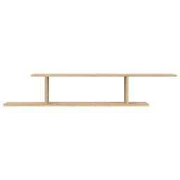 Berkfield Home Wall-Mounted TV Shelf Sonoma Oak 125x18x23 cm Engineered Wood in Brown - Size: 125 x 18 x 23 cm - thumbnail 5