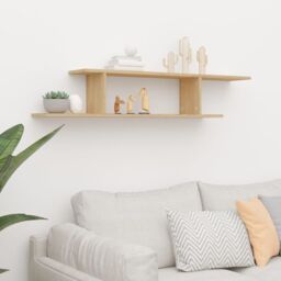 Berkfield Home Wall-Mounted TV Shelf Sonoma Oak 125x18x23 cm Engineered Wood in Brown - Size: 125 x 18 x 23 cm - thumbnail 3