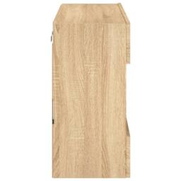 Berkfield Home TV Wall Cabinet with LED Lights Sonoma Oak 78.5x30x60.5 cm in Light Brown - thumbnail 9