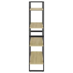 Berkfield Home 4-Tier Book Cabinet Sonoma Oak 80x30x140 cm Engineered Wood in Brown - Size: 80 x 30 x 140 cm - thumbnail 6
