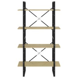 Berkfield Home 4-Tier Book Cabinet Sonoma Oak 80x30x140 cm Engineered Wood in Brown - Size: 80 x 30 x 140 cm - thumbnail 5