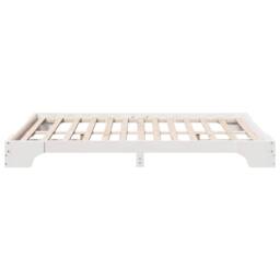 Berkfield Home White Bed Frame White Wood 140 x 200 cm Durable Solid Pine Bed Frame - thumbnail 6